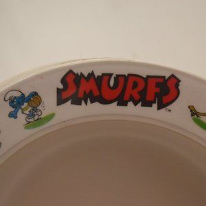 Set of (10) Vintage Smurfs Plastic Melamine Bowls By Deka Made in USA